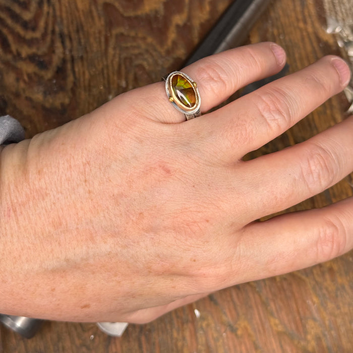 Fire Within Ring - Fire Agate & Rose Gold - Size 5-7