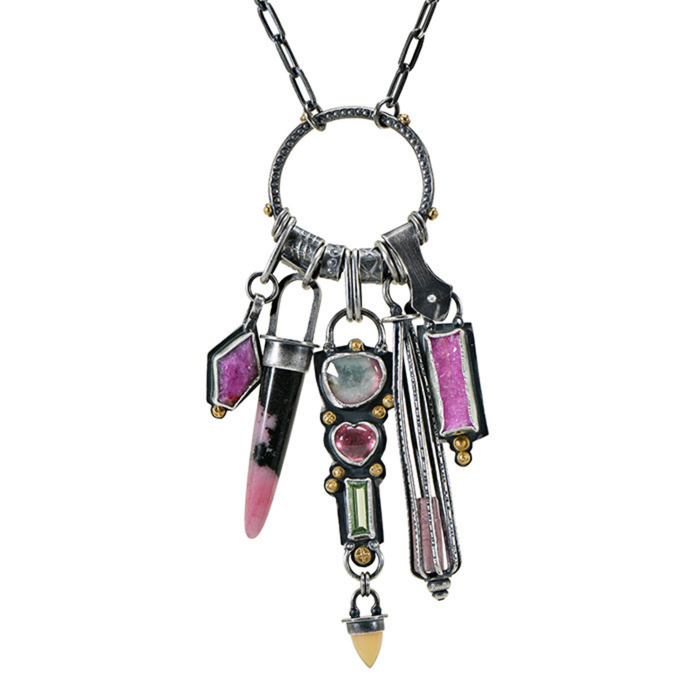 Rose Ember Fringe Necklace