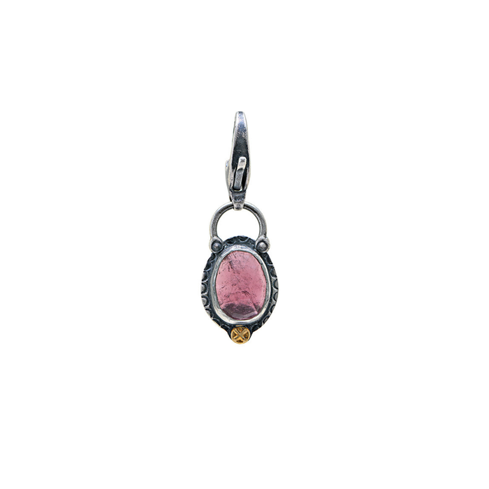 Mini Pink Tourmaline Accent Charm - Rose Cut