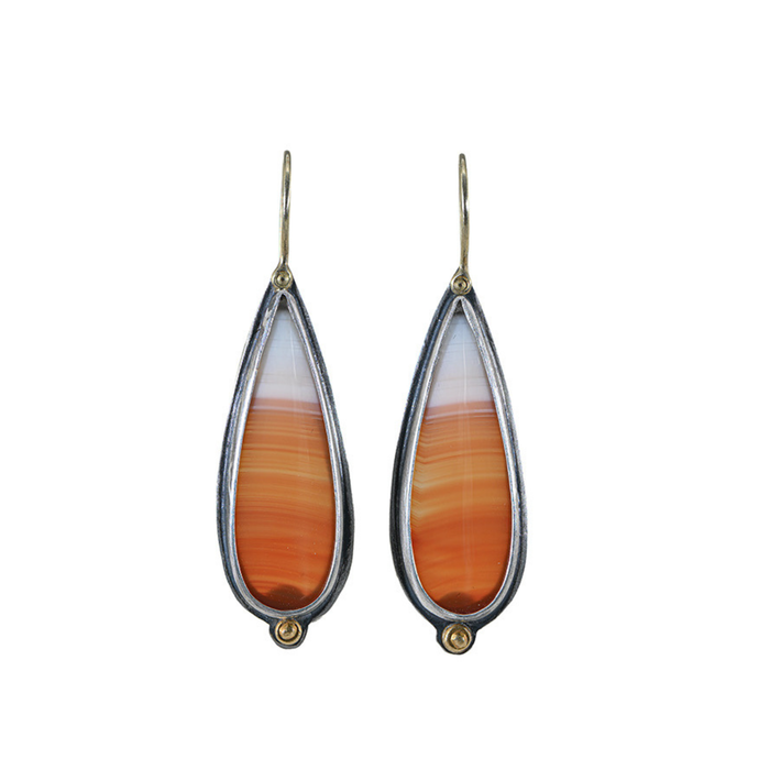 Carnelian Agate Drop Earrings