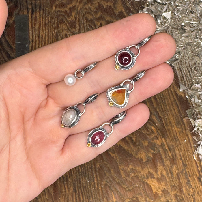 Mini Pink Tourmaline Accent Charm - Rose Cut