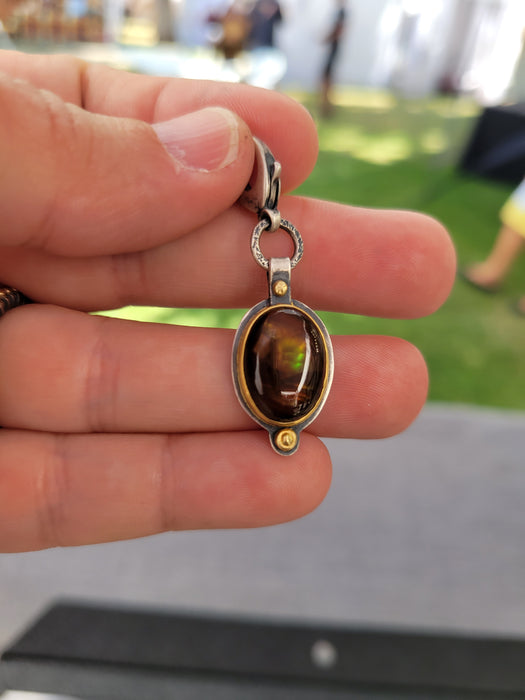 Fire agate charm