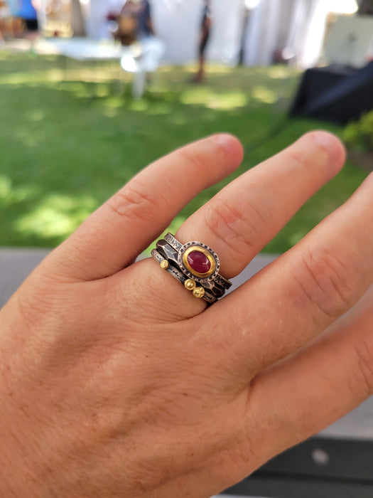 Ruby Stacking rings (Set of 3) size 7