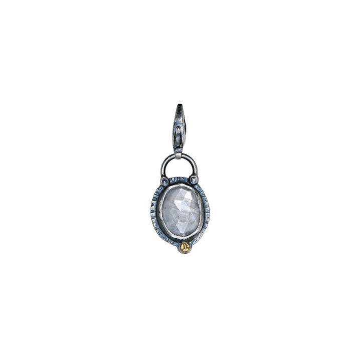 Mini Silver Sapphire Accent Charm - Rose Cut