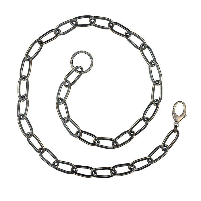 Oxidized Silver Chain Choker - 16"