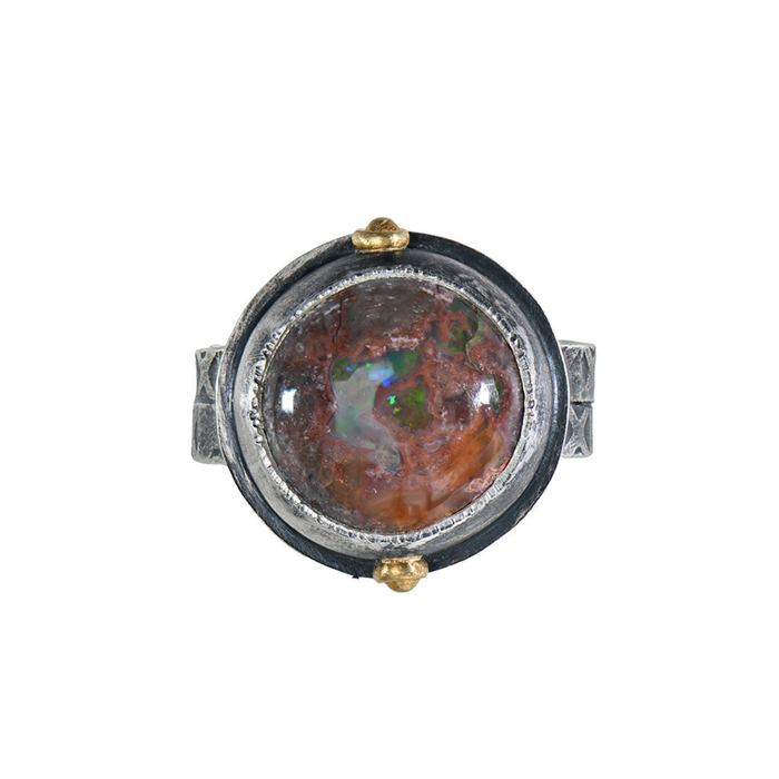 Desert Light Ring - Mexican Matrix Opal - Size 6-8