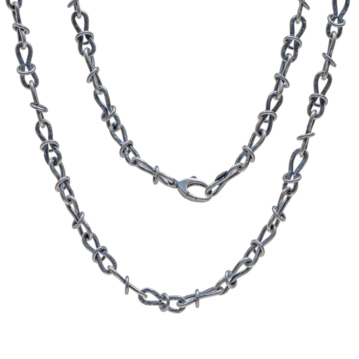 Handcrafted Rustic Sterling Silver Statement Chain