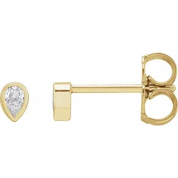 Tiny Gold Bezel Post Earrings