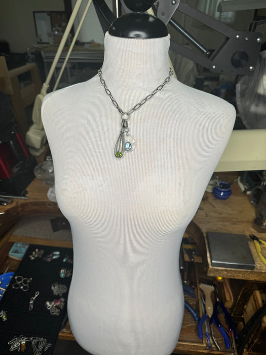 Oxidized Silver Chain Choker - 16"