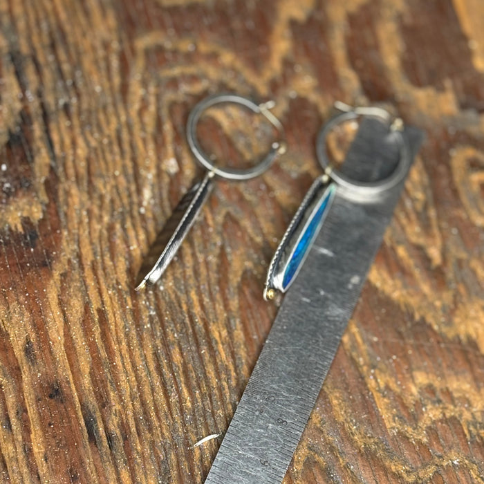 Blue Opal XL Hoop Earrings