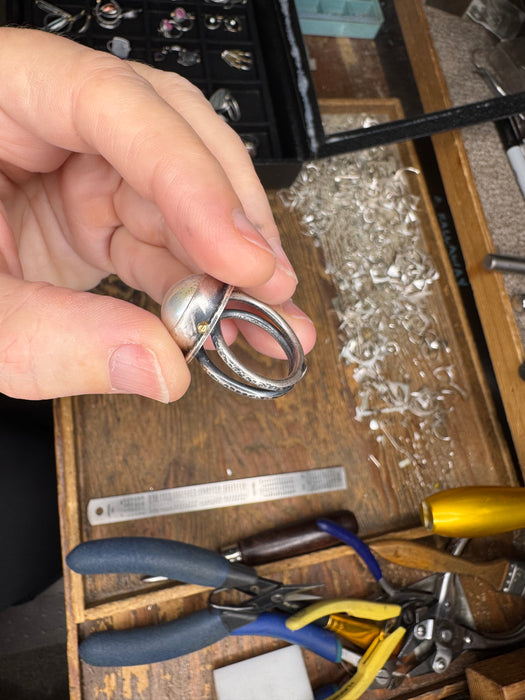 Moon Tide Ring - Mabe Pearl Statement - Size 8.25