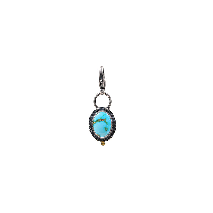 Sonora Turquoise Charm with 18k Gold Accent - Sterling Silver