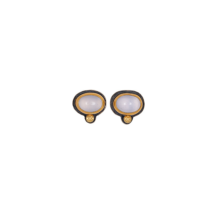 Chalcedony Post Earrings