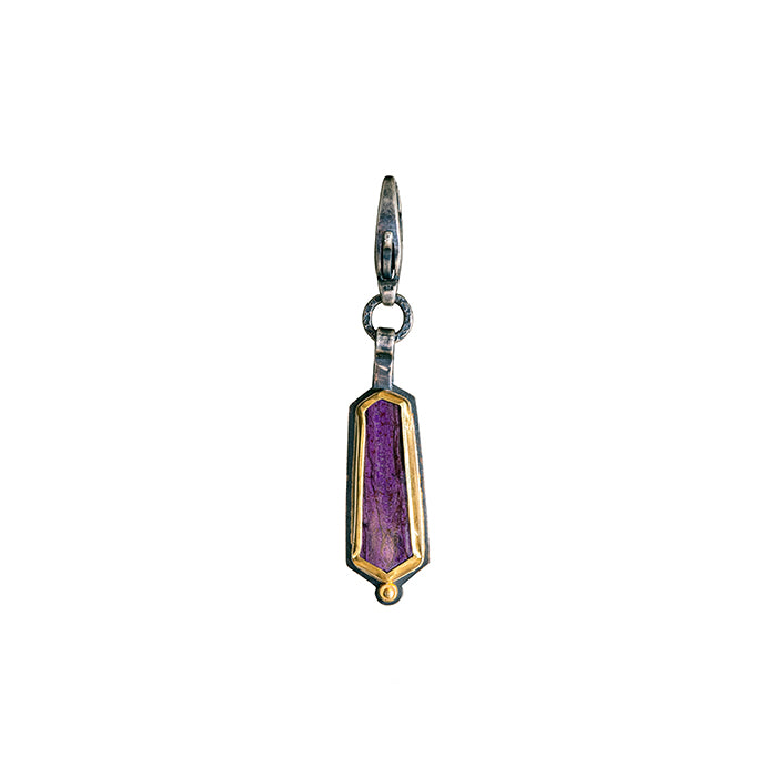 Sugilite Charm - Sterling Silver + 22k Gold