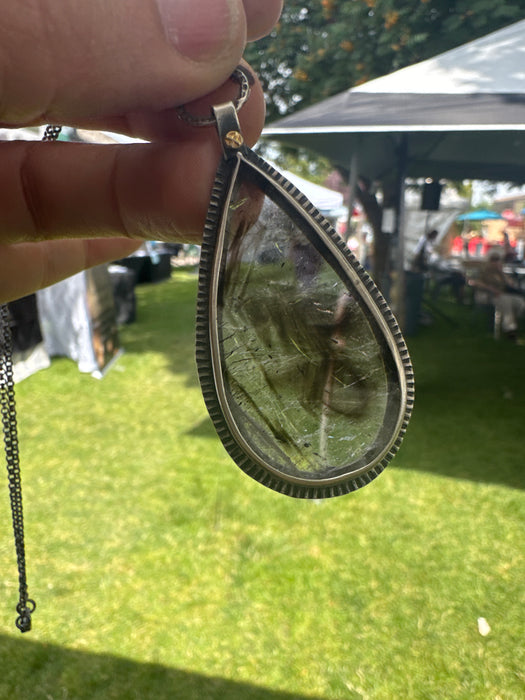 Sterling Silver Smoky Quartz Drop Statement Necklace