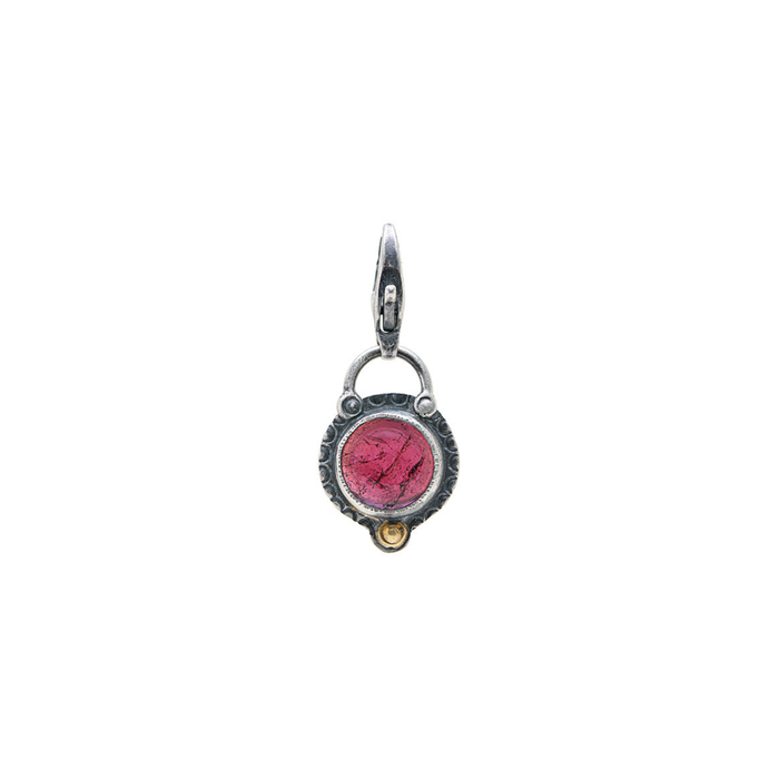 Mini Purple Garnet Accent Charm - Cabochon