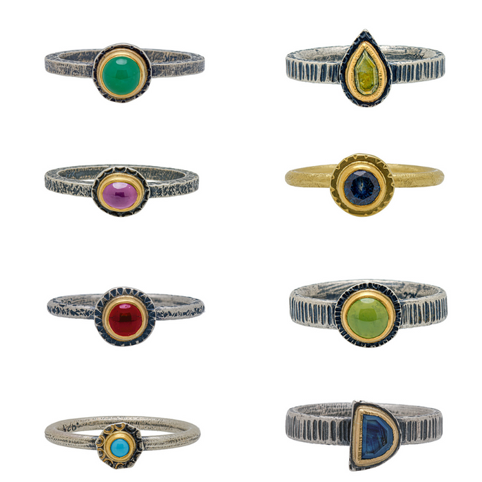 Stacking rings size 8 - Assorted