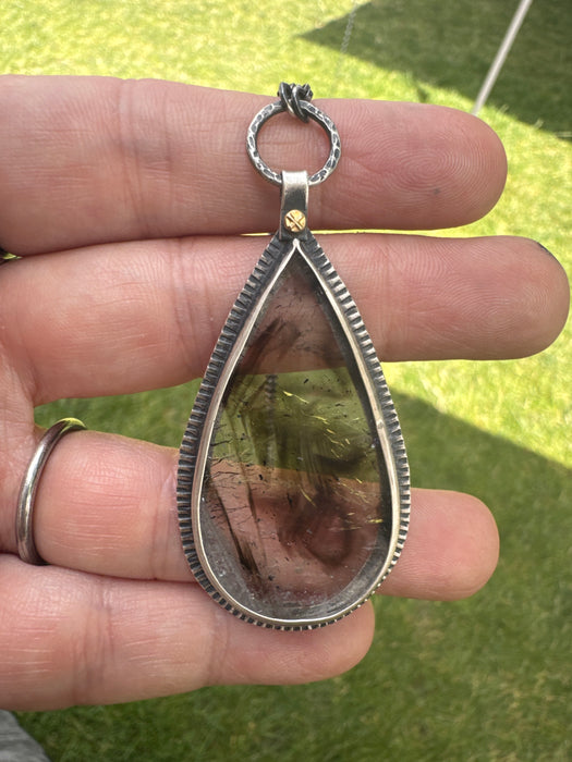 Sterling Silver Smoky Quartz Drop Statement Necklace
