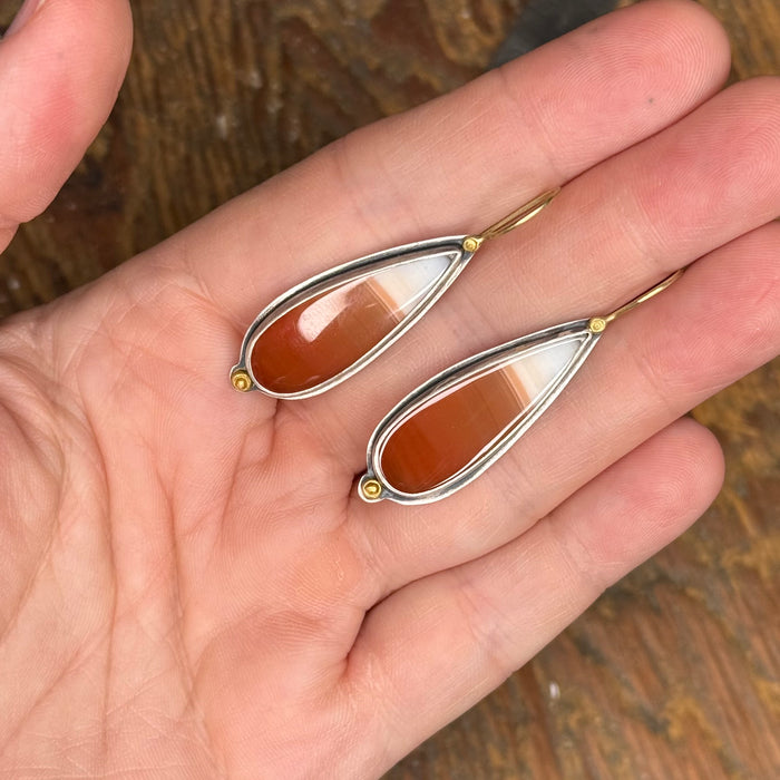 Carnelian Agate Drop Earrings