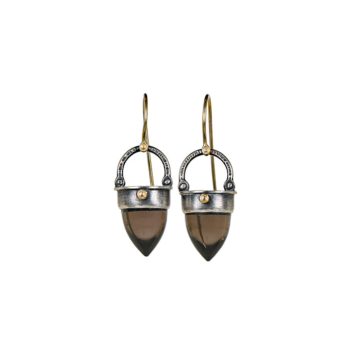 Smoky Quartz Bullet Earrings