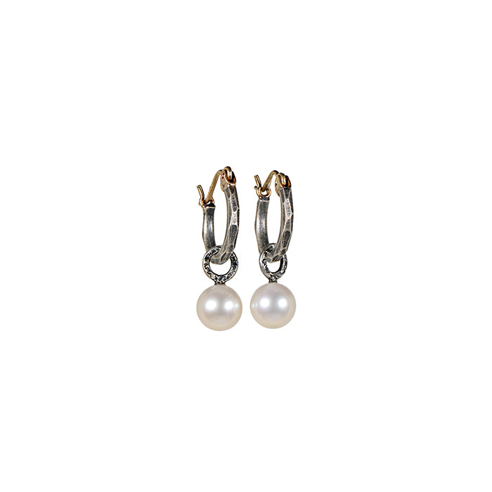 Pearl Charm Hoops