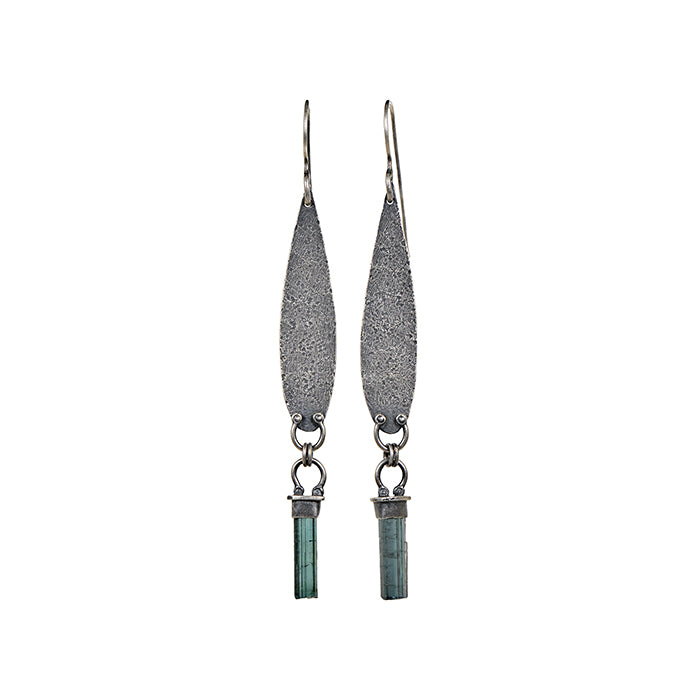 Blue Tourmaline Long Earrings
