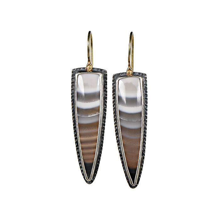Botswana Agate Shield Earrings