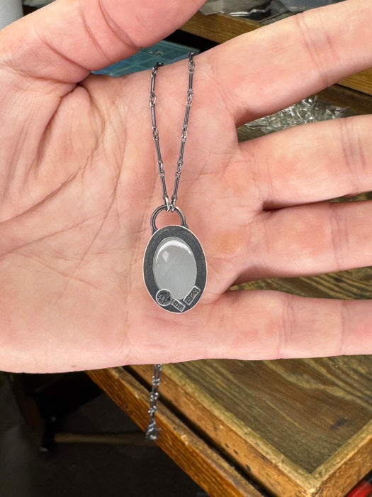 Silky Aquamarine Necklace - Sterling Silver + 22k Gold