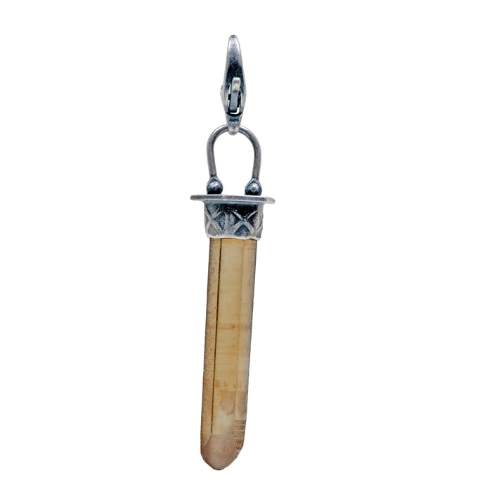 Sterling Silver Rough Deep Citrine Crystal Charm