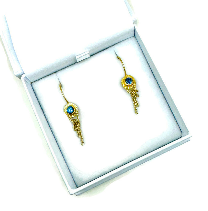 Bright blue Montana sapphire earrings