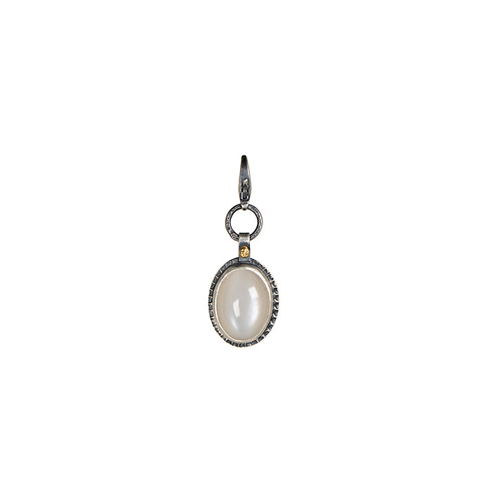 Creamy Moonstone & 18k Gold Charm