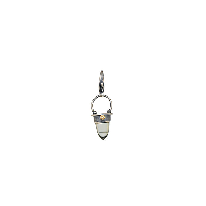Prasiolite & 18k Gold Bullet Charm