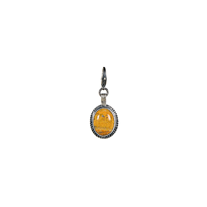Bumblebee Jasper Oval Charm