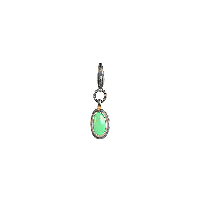 Manhattan Green Stone & 18k Gold Charm