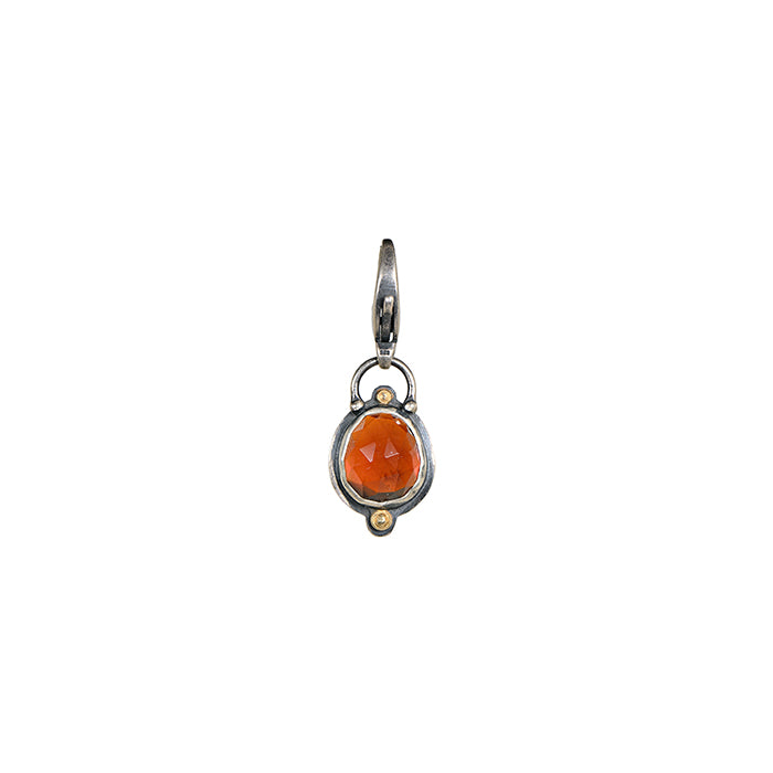 Spessartite Garnet & 18k Gold Charm