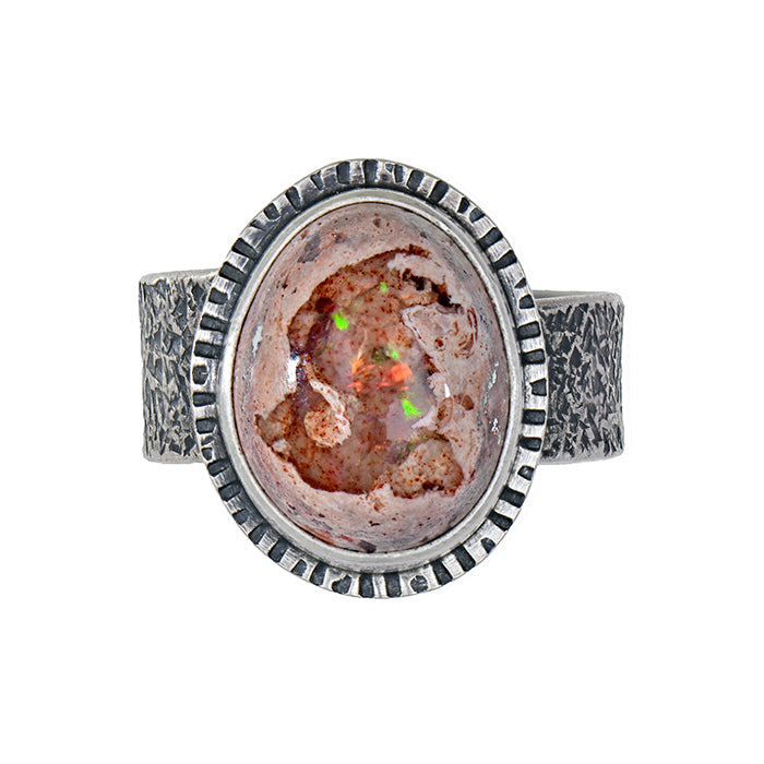 Mexican Matrix Opal Ring - size 9