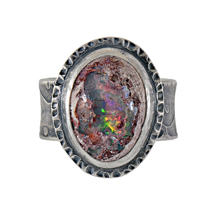 Mexican Matrix Opal Ring - size 5.25