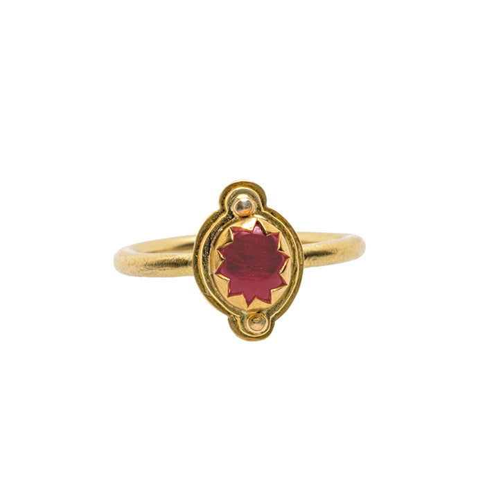 Gold Ruby Stacking Ring