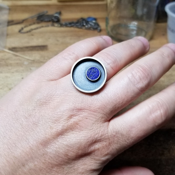 Lapis Ring in sterling silver size 7