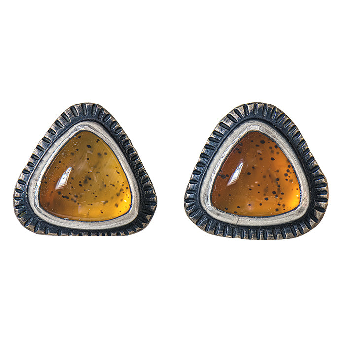 Montana agate post earrings with sterling silver