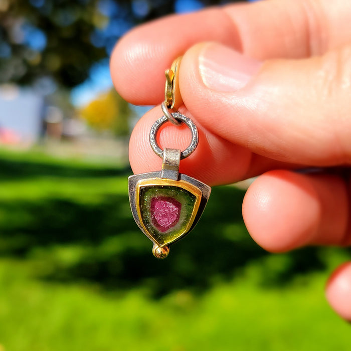 Watermelon Tourmaline Charm