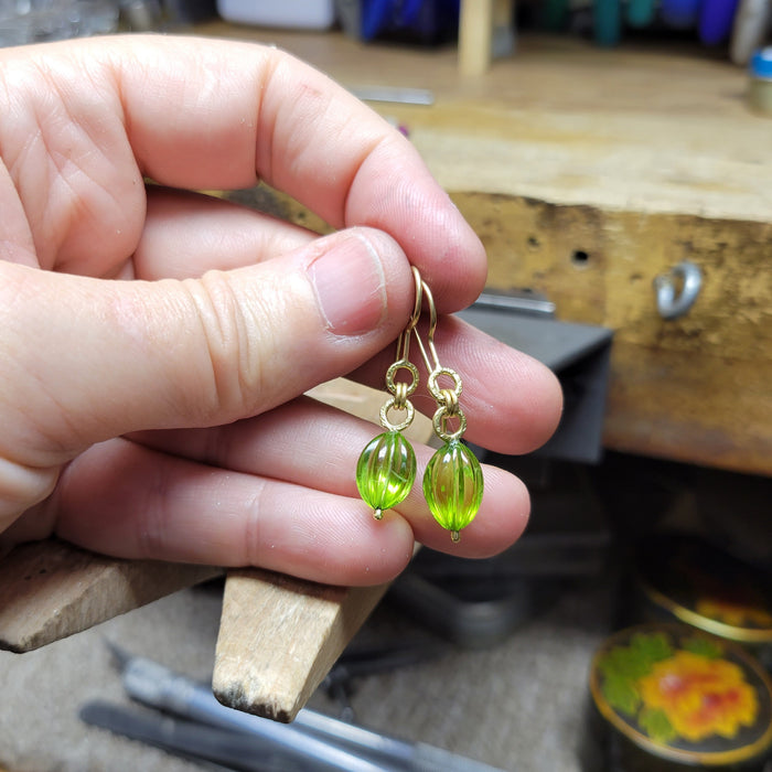 Peridot and 18k Gold Earrings