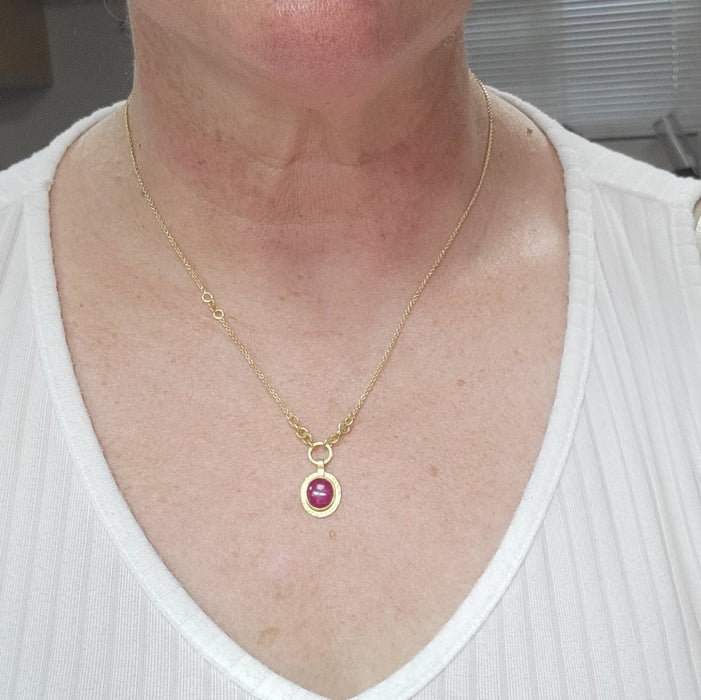 Natural Ruby Necklace in Gold