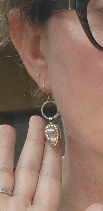 Pyrite in Quartz Mismatched Earrings