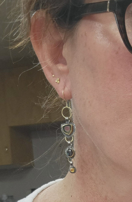 Three Stone Statement Earrings