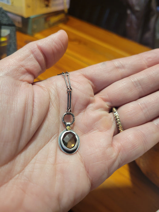 Rose Cut Smoky Quartz Necklace