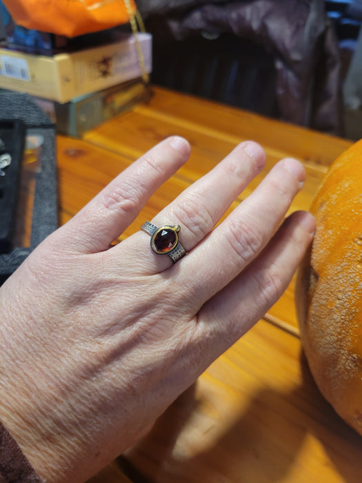 Rose Cut Garnet Ring size 7