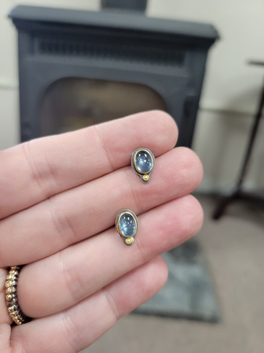 Aquamarine post earrings