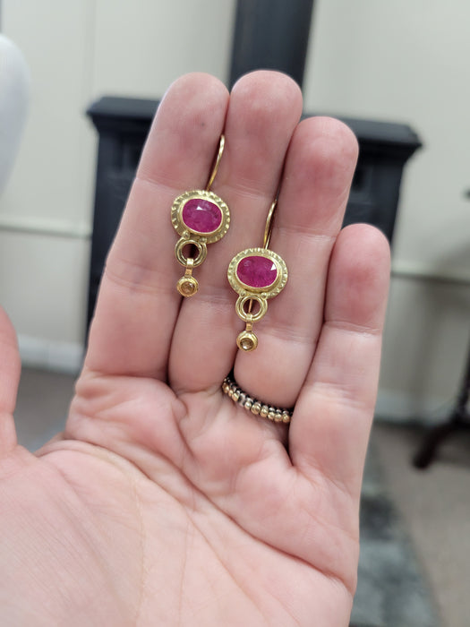 Ruby and Diamond Earrings
