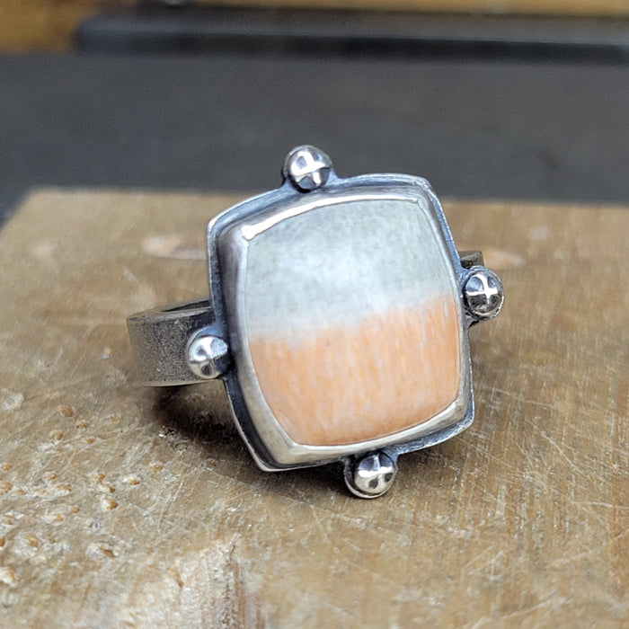 English barrite ring in sterling silver